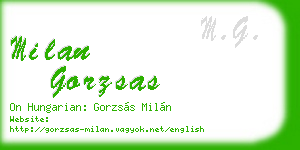 milan gorzsas business card
