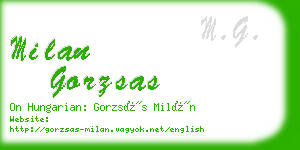 milan gorzsas business card